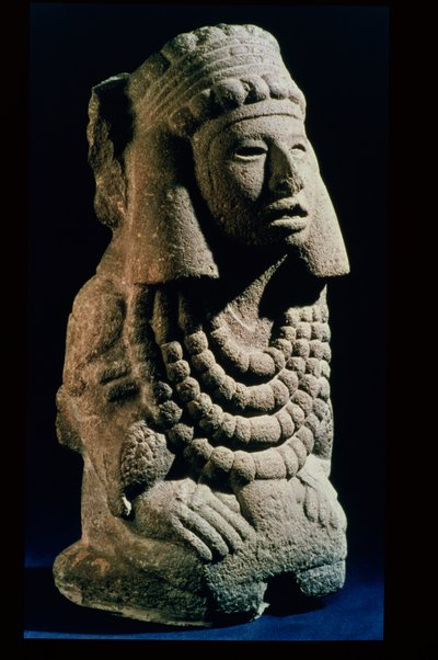 La dea Chalchihuitlicue, trovata nella Valle del Messico, 1300-1500 d.C. da Aztec